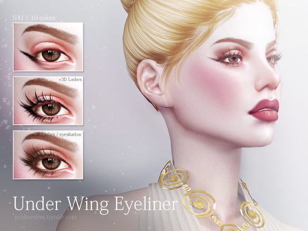  The Sims Resource: Under Wing Eyeliner N41 by Pralinesims