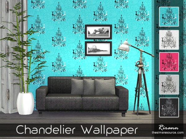  The Sims Resource: Chandelier Wallpaper by Rirann
