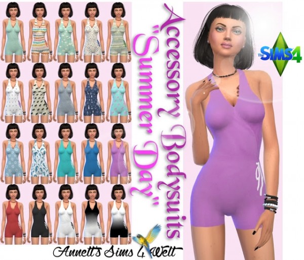  Annett`s Sims 4 Welt: Accessory Bodysuits Summer Day