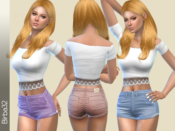  The Sims Resource: Skinny Summer Shorts by Birba32