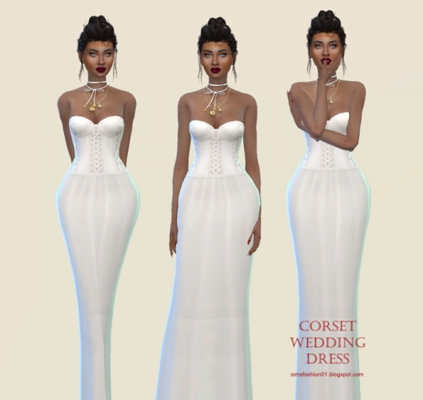  Sims Fashion 01: Corset Wedding Dress