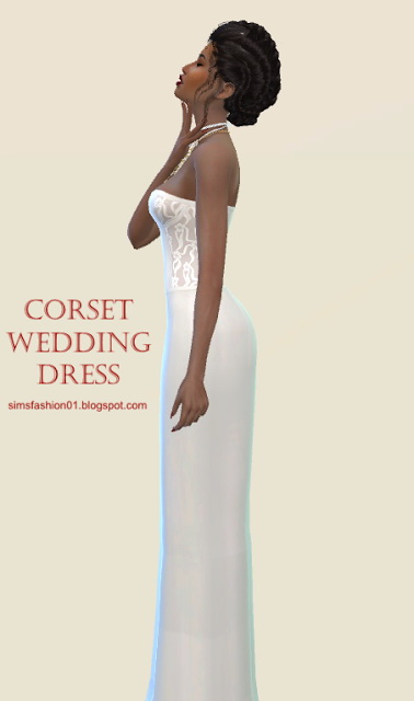  Sims Fashion 01: Corset Wedding Dress