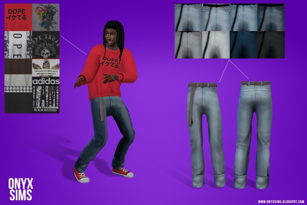  Onyx Sims: Jeans & Crew neck Sweatshirt