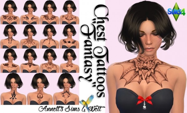  Annett`s Sims 4 Welt: Chest Tattoos Fantasy