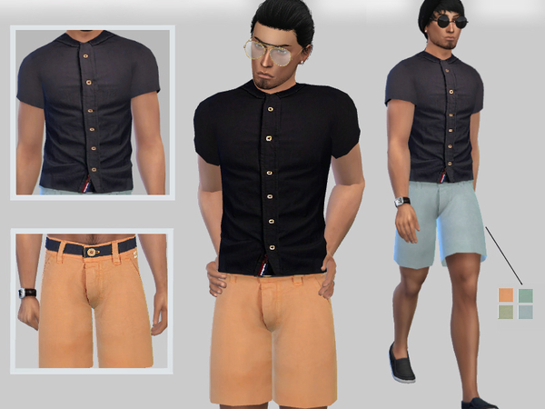  The Sims Resource: Summer Outfits For Male by Puresim