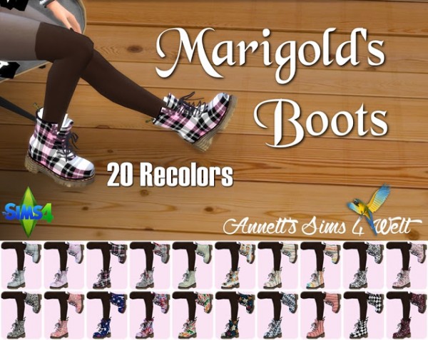  Annett`s Sims 4 Welt: Marigolds Combat Boots   Recolors