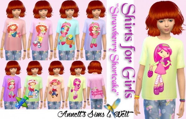  Annett`s Sims 4 Welt: Shirts for Girls Strawberry Shortcake