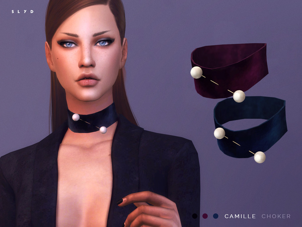  The Sims Resource: Velvet Choker   Camille by SLYD