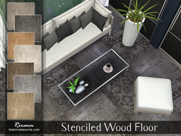  The Sims Resource: Stenciled Wood Floor by Rirann