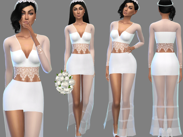  The Sims Resource: Wedding Outfit   Set by Puresim