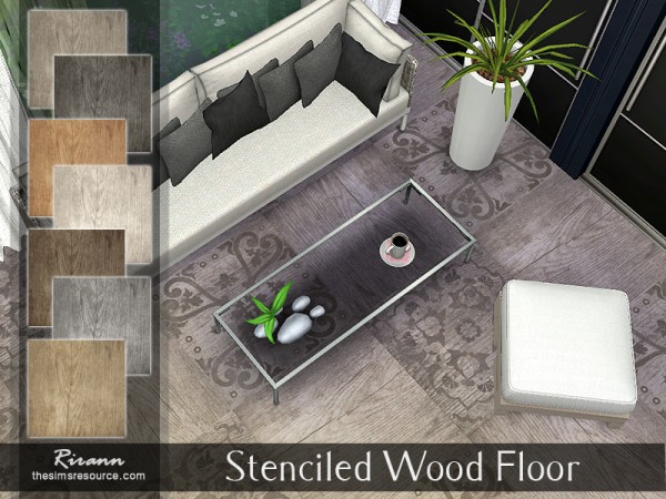  The Sims Resource: Stenciled Wood Floor by Rirann