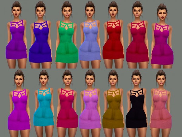  The Sims Resource: Bodycon Peplum Dress by NataliMayhem