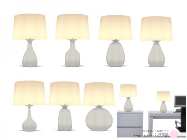  The Sims Resource: Ceramic Lamp Set by DOT