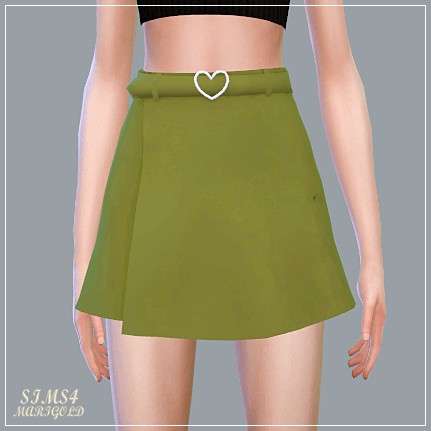  SIMS4 Marigold: Heart Belt Mini Skirt