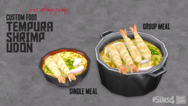  Mod The Sims: Tempura Shrimp Udon Custom Food by ohmysims