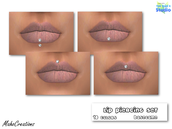 The Sims Resource: Lip Piercing Set by MahoCreations