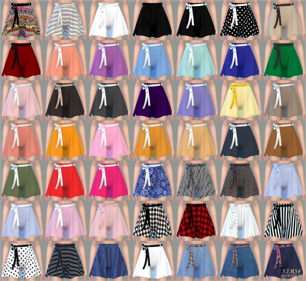 SIMS4 Marigold: Skirt Pants With Belt
