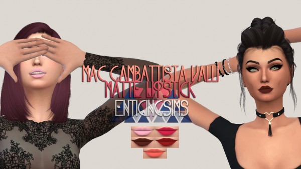  Simsworkshop: Gambattista Valli Matte Lipstick by EnticingSims