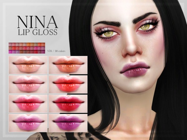  The Sims Resource: Nina Lip Gloss N76 by Pralinesims