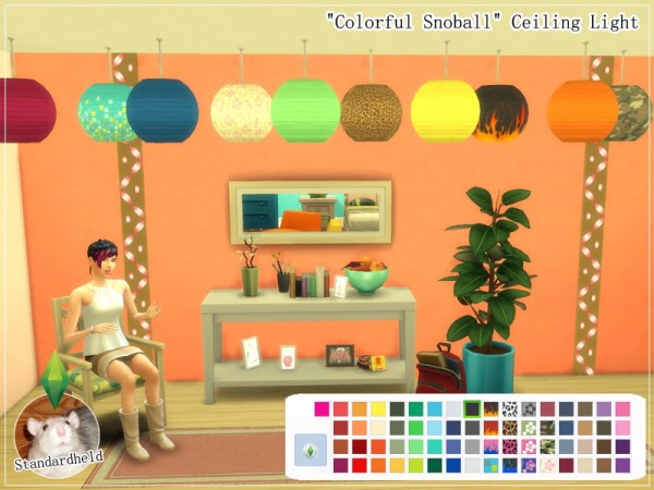  Simsworkshop: Colorful Snoball Ceiling light 1.0 by Standardheld
