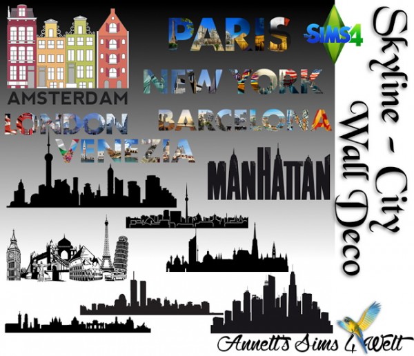  Annett`s Sims 4 Welt: Skyline   City Wall Deco