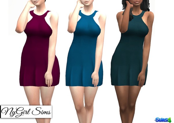  NY Girl Sims: Halter Sundress with Sheer Panel