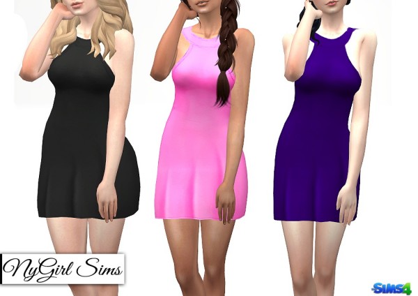  NY Girl Sims: Halter Sundress with Sheer Panel