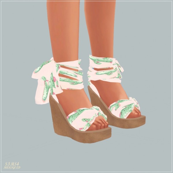  SIMS4 Marigold: Summer Ribbon Wedge Heels