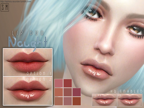  The Sims Resource: Naught    Duo Lip Colour by Screaming Mustard