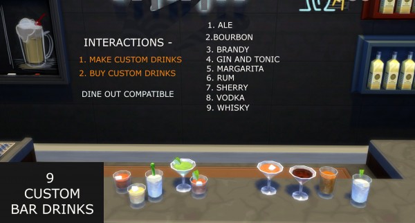  Mod The Sims: Custom Bar Drinks by icemunmun