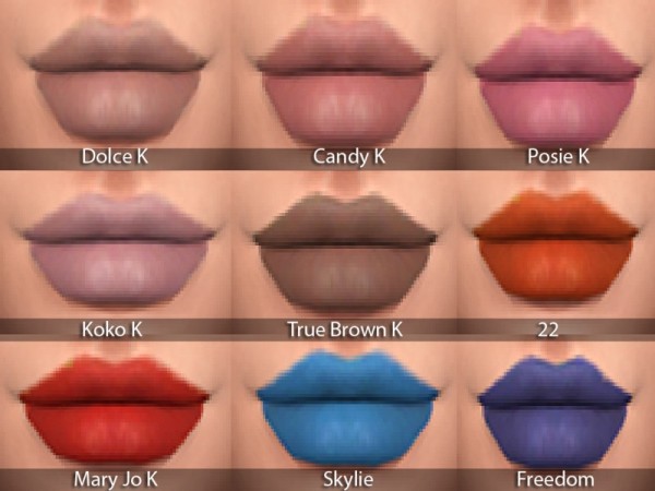  The Sims Resource: Kylie Jenner Matte Lipsticks by Serenity