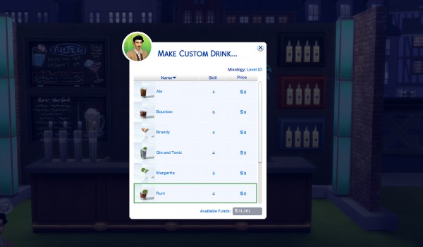  Mod The Sims: Custom Bar Drinks by icemunmun