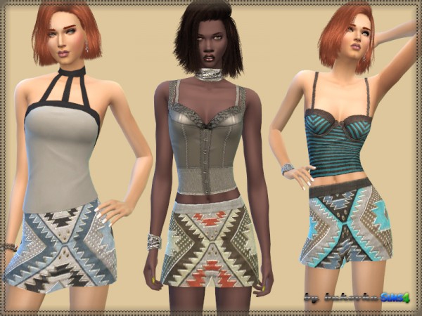  The Sims Resource: Skirt Geometric Print by Bukovka