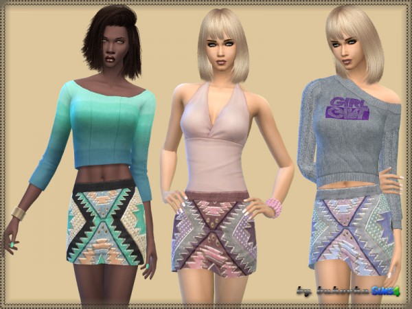  The Sims Resource: Skirt Geometric Print by Bukovka