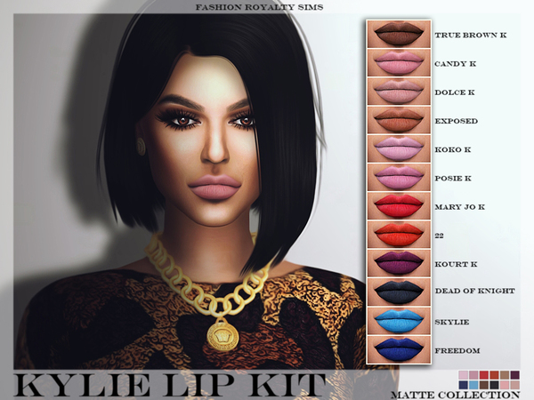  The Sims Resource: Matte Collection lip kit by FashionRoyaltySims