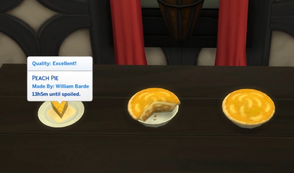  Mod The Sims: Peach Pie Custom Food by icemunmun