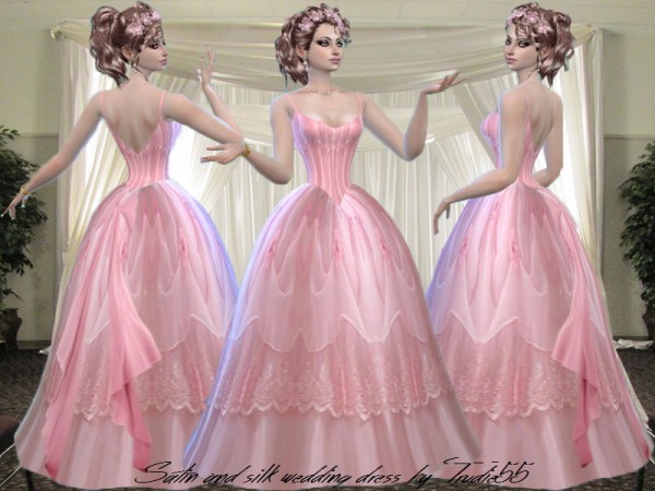  Trudie55: Pink Satin and Silk wedding dress