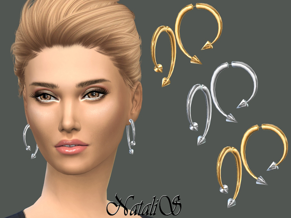  The Sims Resource: Winding Arrow Earrings by NataliS
