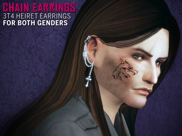  The Path Of Nevermore: Chained earrings and Peggy 7662 hair retextured