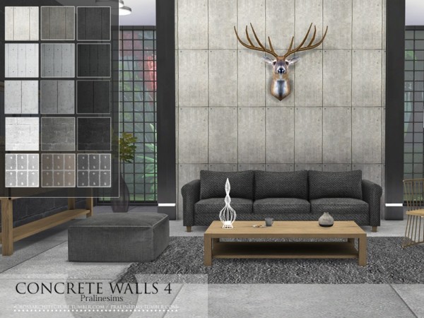  The Sims Resource: Concrete Walls 4 by Pralinesims