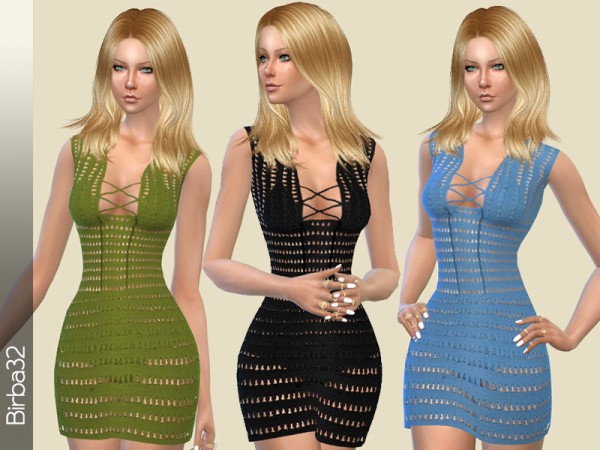  The Sims Resource: Crochet Summer Dress by birba32