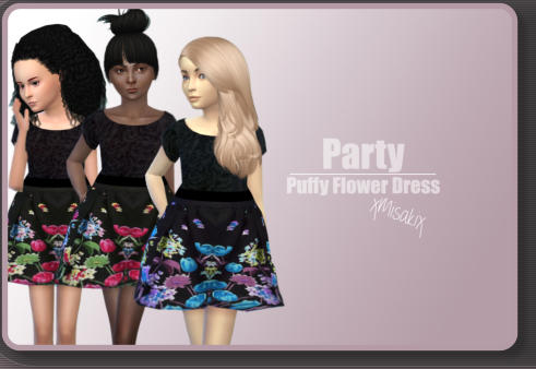  Xmisakix sims: Puffy Flower Dresses