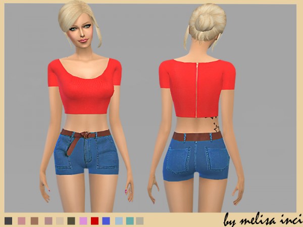  The Sims Resource: Belted Denim Short by melisa inci