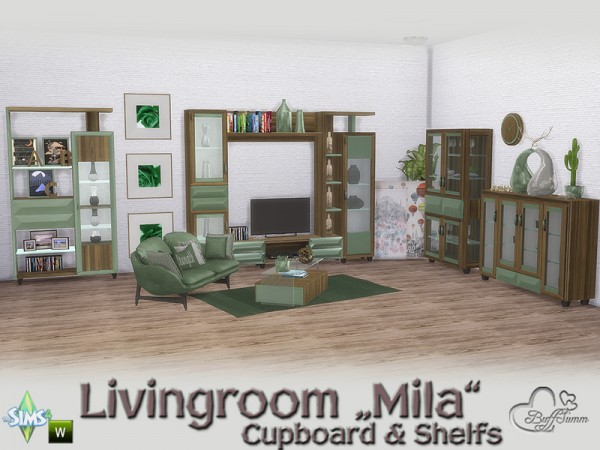  The Sims Resource: Mila Living Cupboard & Shelfs