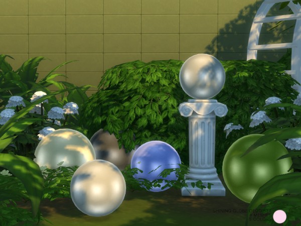  The Sims Resource: Shining Globe Deco Sculpture Set by DOT