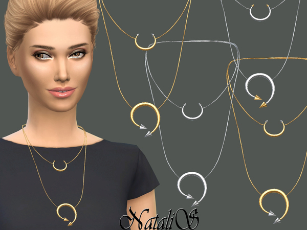  The Sims Resource: Winding Arrow Necklace by NataliS