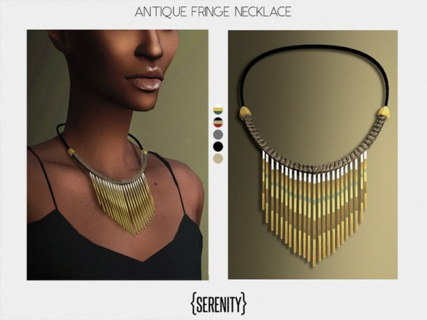  The Sims Resource: Antique Fringe Necklace by serenity cc