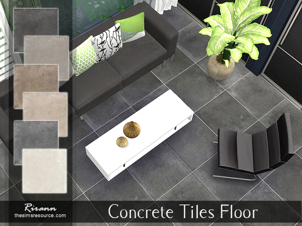 The Sims Resource: Concrete Tiles Floor by Rirann
