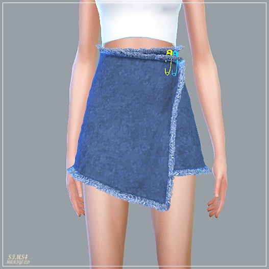  SIMS4 Marigold: Pin Wrap Mini Skirt