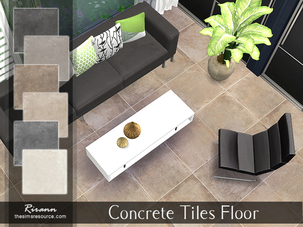  The Sims Resource: Concrete Tiles Floor by Rirann